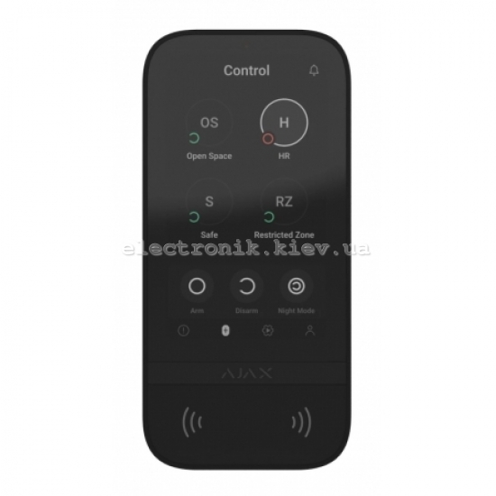 Беспроводная клавиатура с сенсорным экраном Ajax KeyPad TouchScreen Black